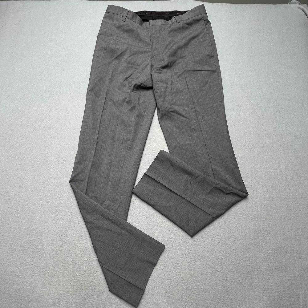 Burberry London Mens Grey Virgin‎ Wool Dress Pants Made in Italy Size 46S 30S